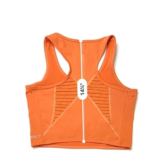 GymShark‎ Athletic Orange Sleeveless Moisture Wicking Top Cropped Top sz S/M - Picture 5 of 6